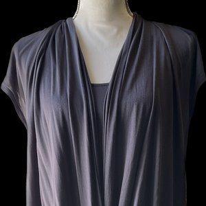Cabi Short Sleeve Wrap Front Draping Fickle Top